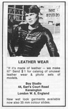 English ad for Leather Wear in a German magazine in 1972