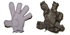 Prehistoric goat's leather gloves