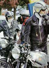 leather clad rockers and their bikes